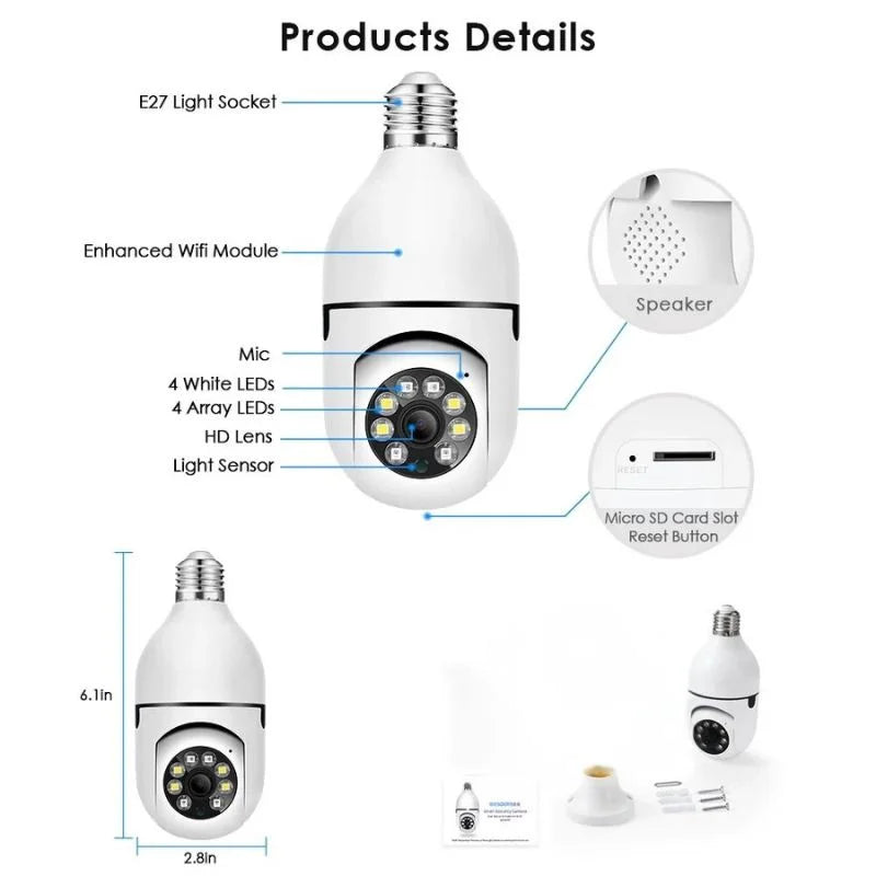 Speed-X Bulb Camera 1080P WiFi 360°
