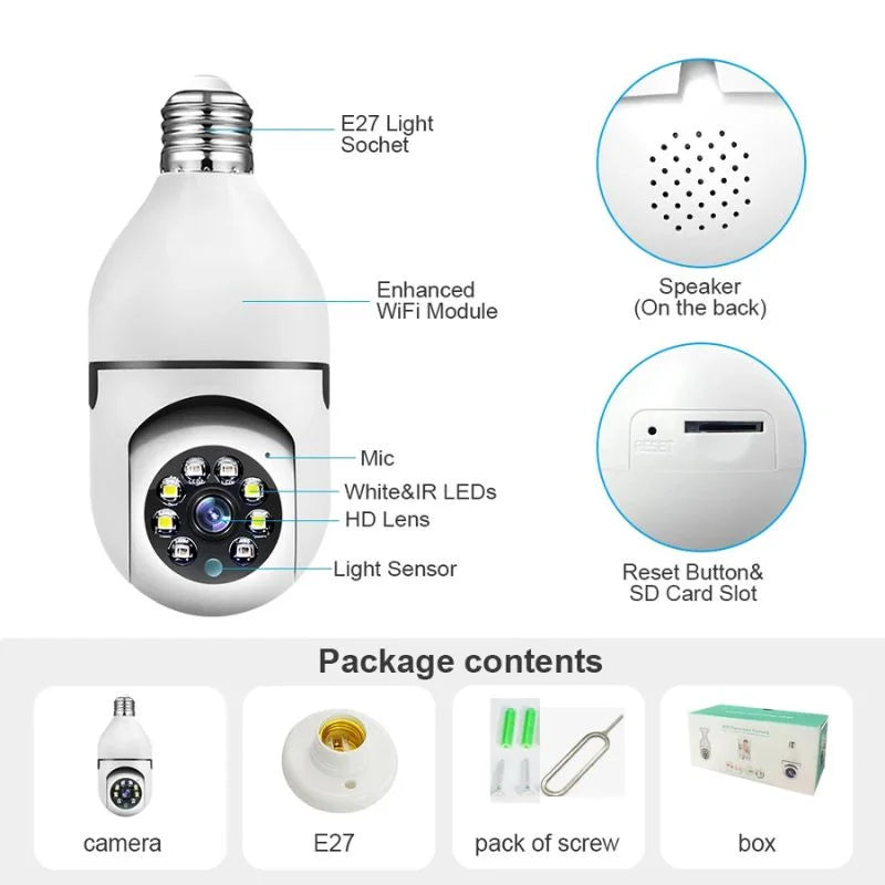 Speed-X Bulb Camera 1080P WiFi 360°