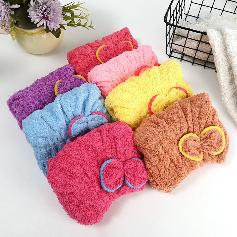 2Pcs--Soft Microfiber Flower Cap Towel for Women – Quick Dry Hair Wrap