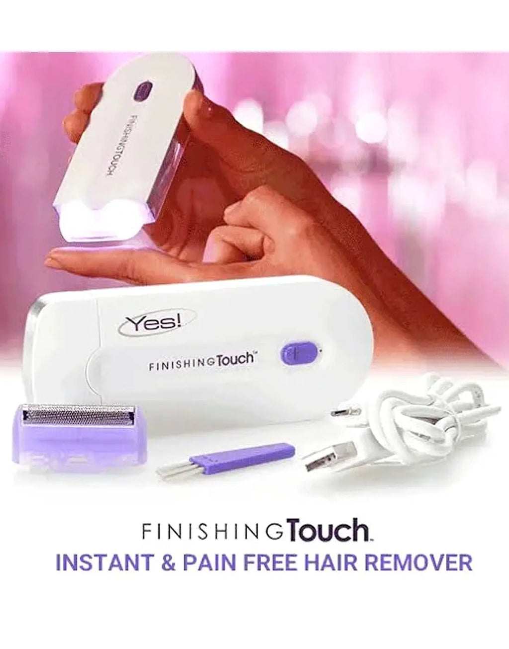 Finishing Touch Yes Hair Remover Rechargeable Painless Facial And Body Hair Remover Rotary Electric Shaver For Women