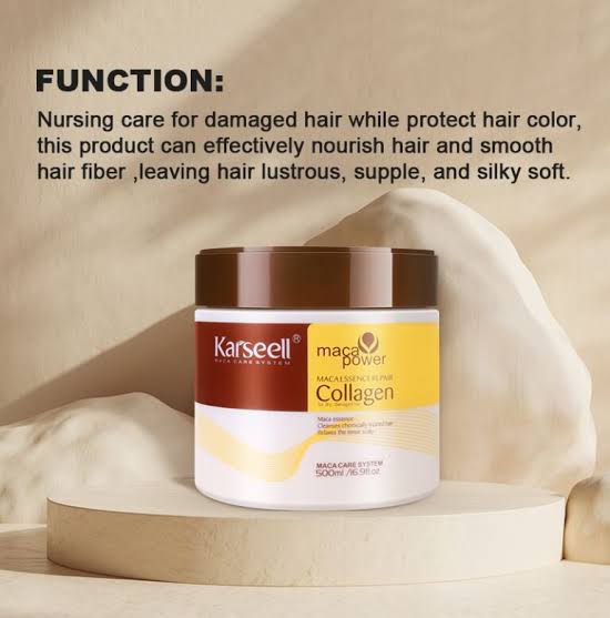 Karseell Hair Mask Collagen Treatment Cream – Argan Oil & Maca Essence, 16.9 OZ 500ml