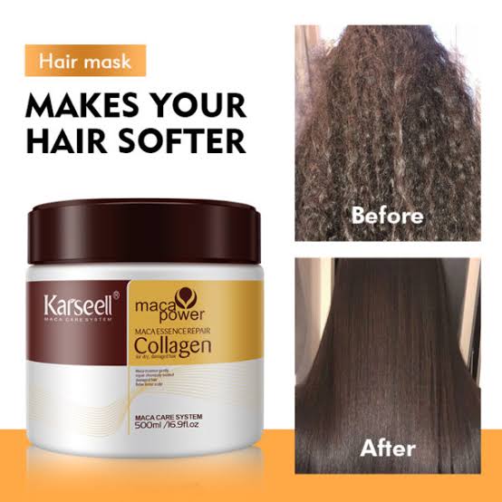 Karseell Hair Mask Collagen Treatment Cream – Argan Oil & Maca Essence, 16.9 OZ 500ml