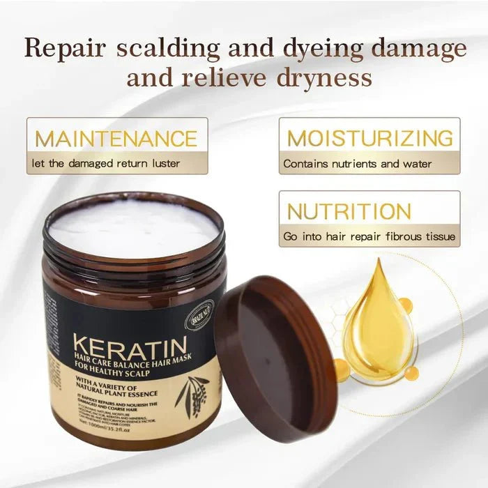 Keratin Hair Mask for Dry & Damaged Hair – Deep Repair Treatment for Smooth, Shiny & Frizz-Free Hair