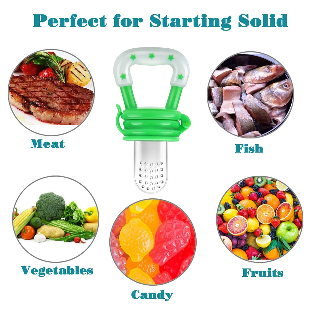 2Pcs-Baby Solid Baby Fruit Pacifier Fresh Fruit Feeder Infant Teething