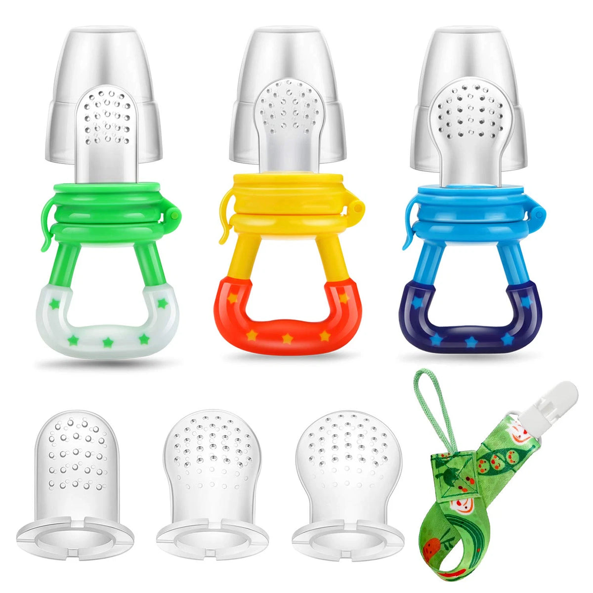 2Pcs-Baby Solid Baby Fruit Pacifier Fresh Fruit Feeder Infant Teething